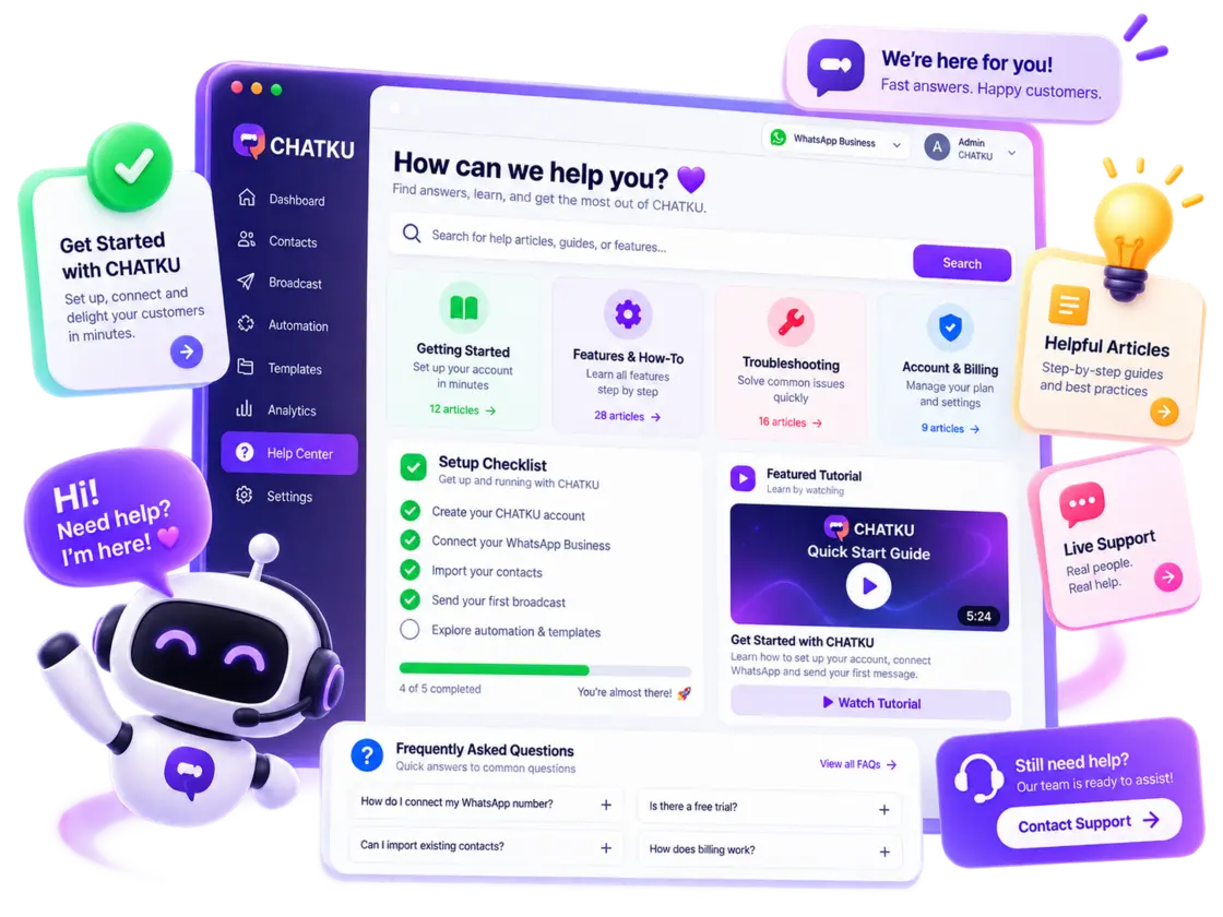 Pusat bantuan dan tutorial Chatku.id